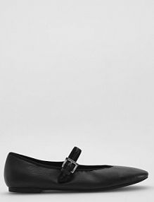 Skórzane baleriny Reserved czarne damskie 750HV-99X