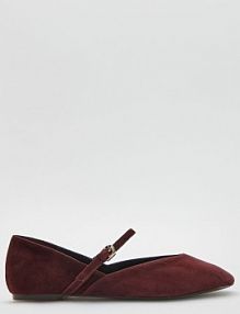 Baleriny z owczej skóry Reserved brązowe damskie 837HV-88X