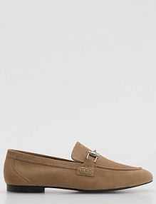 Skórzane loafersy Reserved beżowe 911FF-08X