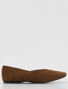 Baleriny ze skóry owczej Reserved brązowe damskie 917FE-88X