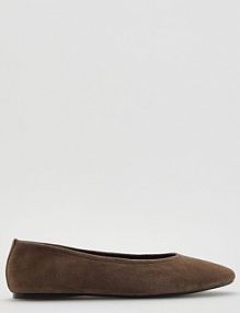 Baleriny z owczej skóry Reserved beżowe damskie 945FE-80X