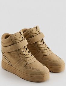 Beżowe sneakersy na koturnie House damskie 377JM-08X