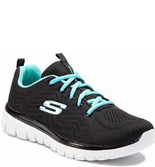 Półbuty sznurowane Skechers czarne damskie 