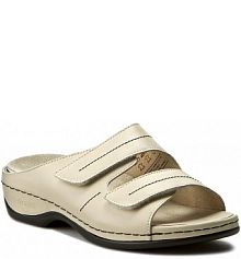 Klapki na koturnie Berkemann beżowe 