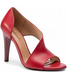 Sandały na obcasie R.Polański czerwone 