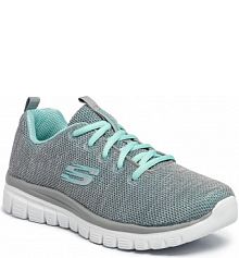 Półbuty sznurowane Skechers szare damskie 