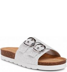 Klapki eleganckie Sergio Bardi srebrne damskie 