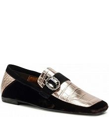 Półbuty wsuwane Eva Minge złote damskie 