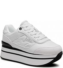 Półbuty na koturnie Guess białe 