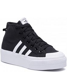 Półbuty na koturnie adidas czarne 