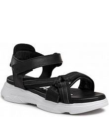 Sandały na koturnie Patrizia Pepe czarne 