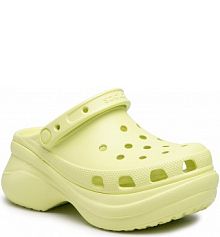 Sandały na koturnie Crocs zielone 