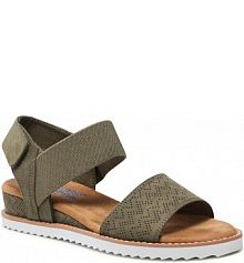 Sandały na koturnie Skechers zielone 