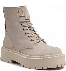 Botki na słupku Steve Madden beżowe 