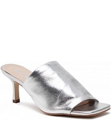 Klapki na szpilce QUAZI srebrne 