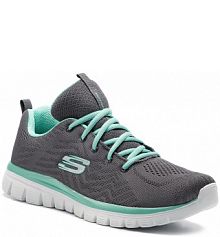 Półbuty sznurowane Skechers szare damskie 