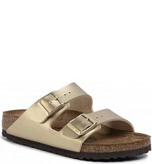 Klapki eleganckie Birkenstock złote damskie 