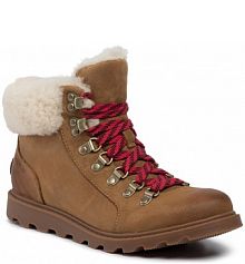 Botki na obcasie Sorel brązowe 