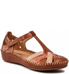 Sandały na koturnie Pikolinos brązowe 