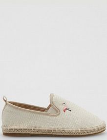 Espadryle z haftem Reserved brązowe dziecięce