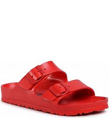 Klapki eleganckie Birkenstock czerwone damskie 