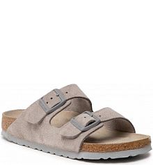 Klapki eleganckie Birkenstock szare damskie 