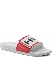 Klapki Hunter białe dziecięce Org Adj Logo Slide WFD4018EVA White