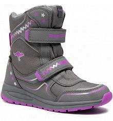 Śniegowce KangaRoos szare dziecięce K-Plush V Rtx 18419 000 2111 Steel Grey/ Purple
