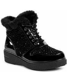 Botki na koturnie Rieker czarne 