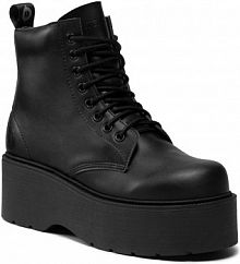 Botki na koturnie Altercore czarne 