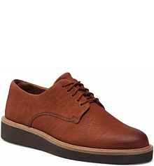 Półbuty sznurowane Clarks brązowe damskie Baille Stitch 261612764  Dark Tan Leather