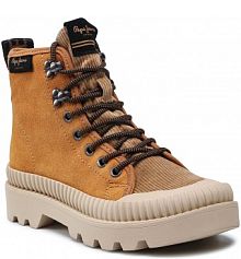 Botki na obcasie Pepe Jeans brązowe 