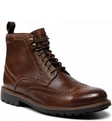 Kozaki Clarks brązowe dziecięce Bowzer Hi 261628027 Tan Leather