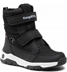 Śniegowce KangaRoos czarne dziecięce K-Major V Rtx 18606 000 5003 S Jet Black/Steel Grey