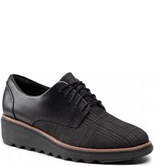 Półbuty sznurowane Clarks czarne damskie Sharon Noel 261626694 Black Combi