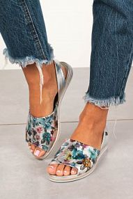 Sandały Sergio Leone wielokolorowe,  srebrne damskie