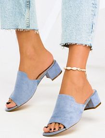 Klapki eleganckie Sergio Leone niebieskie damskie