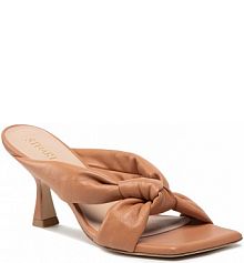 Klapki eleganckie Stuart Weitzman brązowe damskie Playa S7073 Tan