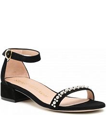 Sandały Stuart Weitzman czarne damskie Nudistjune Demipearl SA125 Blk