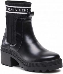 Botki na słupku Pepe Jeans czarne 